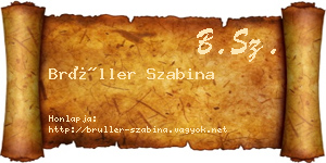 Brüller Szabina névjegykártya