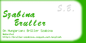 szabina bruller business card
